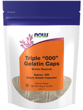 Empty Capsules, Gelatin, Triple "000"