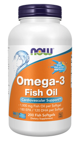 Omega-3, Molecularly Distilled Fish Softgels
