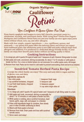 Cauliflower and Multigrain Rotini Pasta, Organic