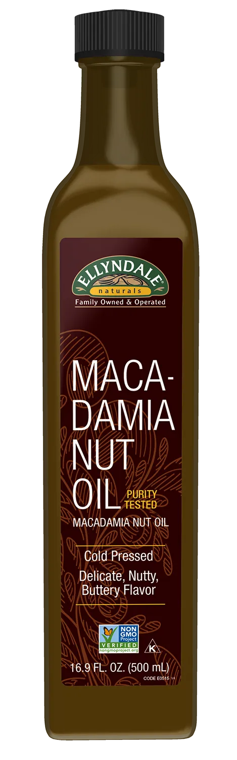 Macadamia Nut Cooking Oil in Glass Bottle