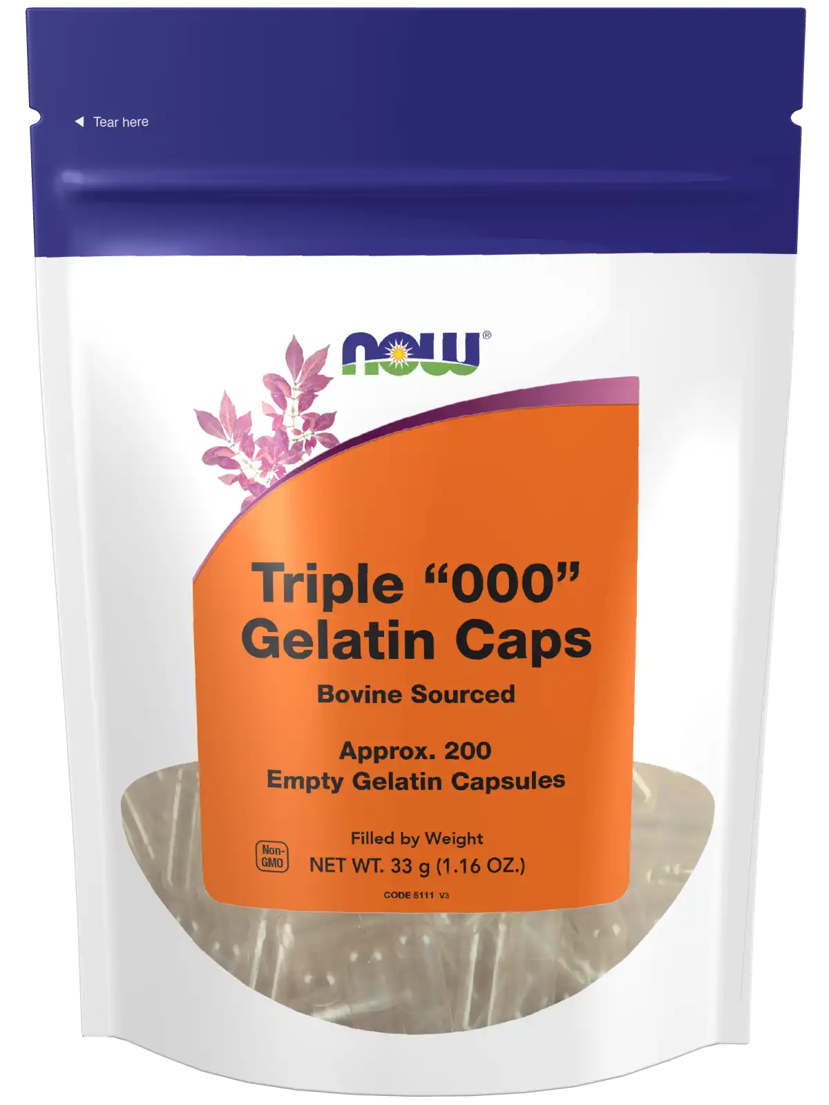 Empty Capsules, Gelatin, Triple "000"