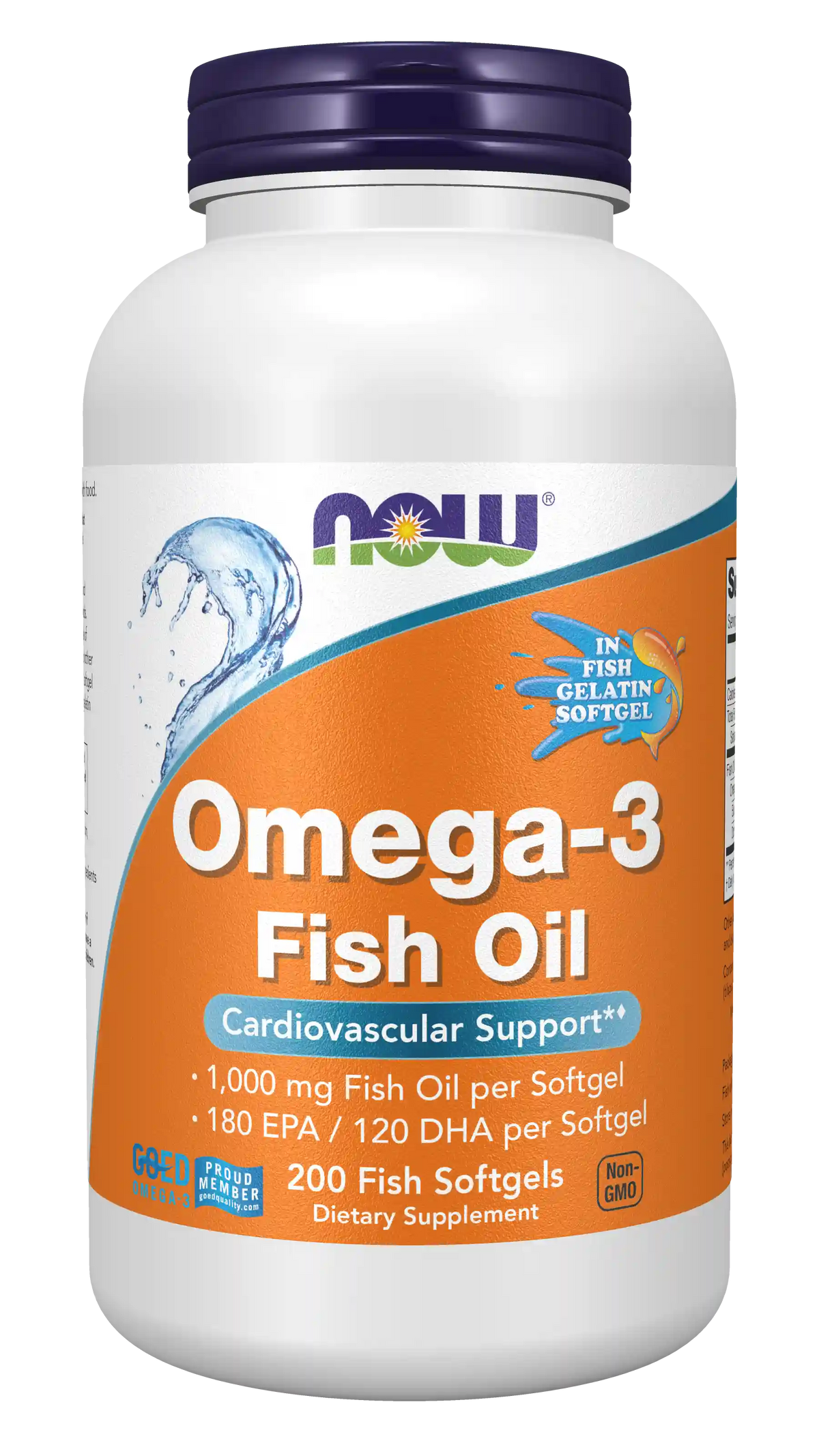 Omega-3, Molecularly Distilled Fish Softgels