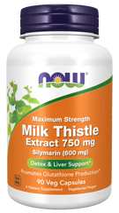Milk Thistle Extract 750 mg Silymarin (600 mg), Maximum Strength Veg Capsules