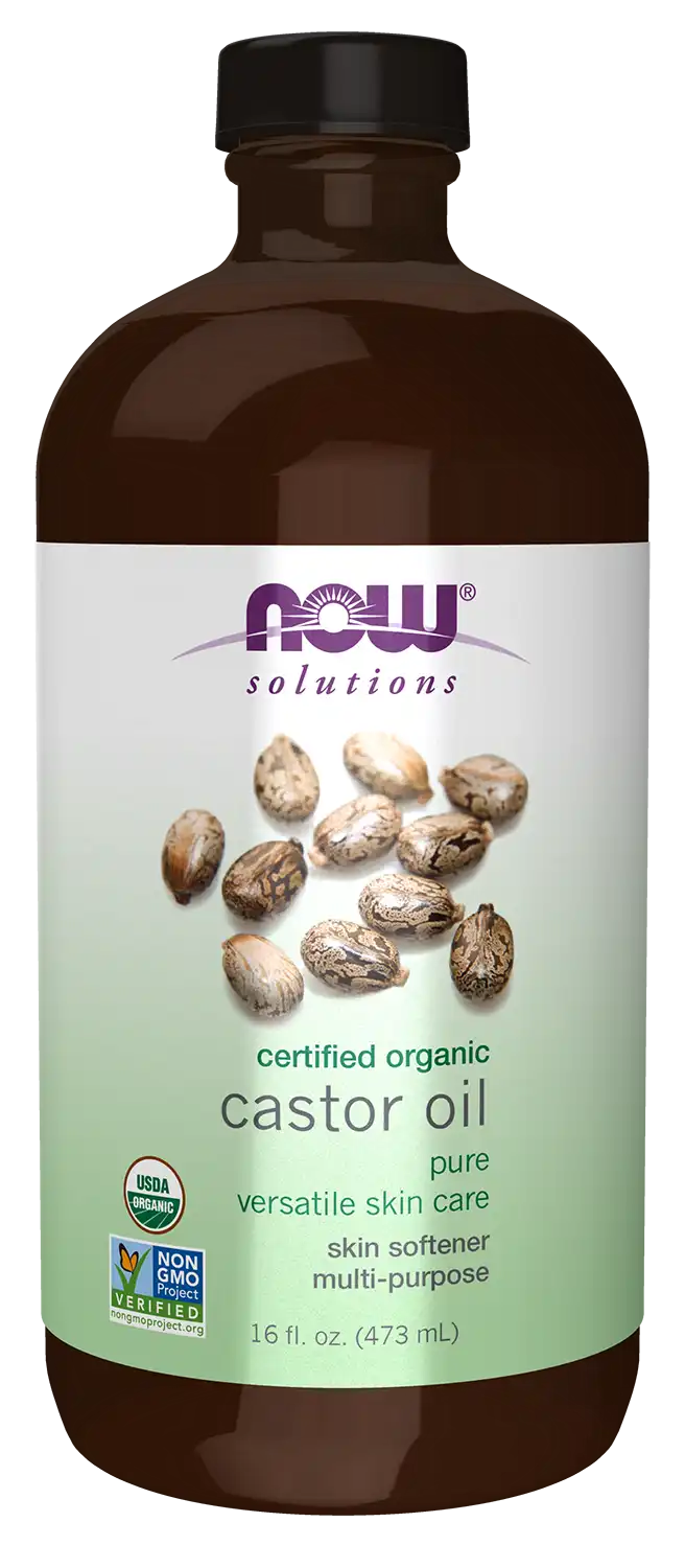 Castor Oil in Glass Bottle, Organic