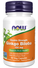 Ginkgo Biloba, Double Strength 120 mg Veg Capsules