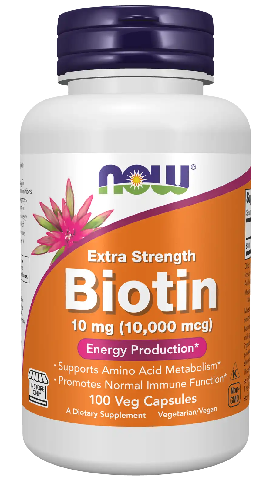 Biotin 10 mg (10,000 mcg), Extra Strength Veg Capsules