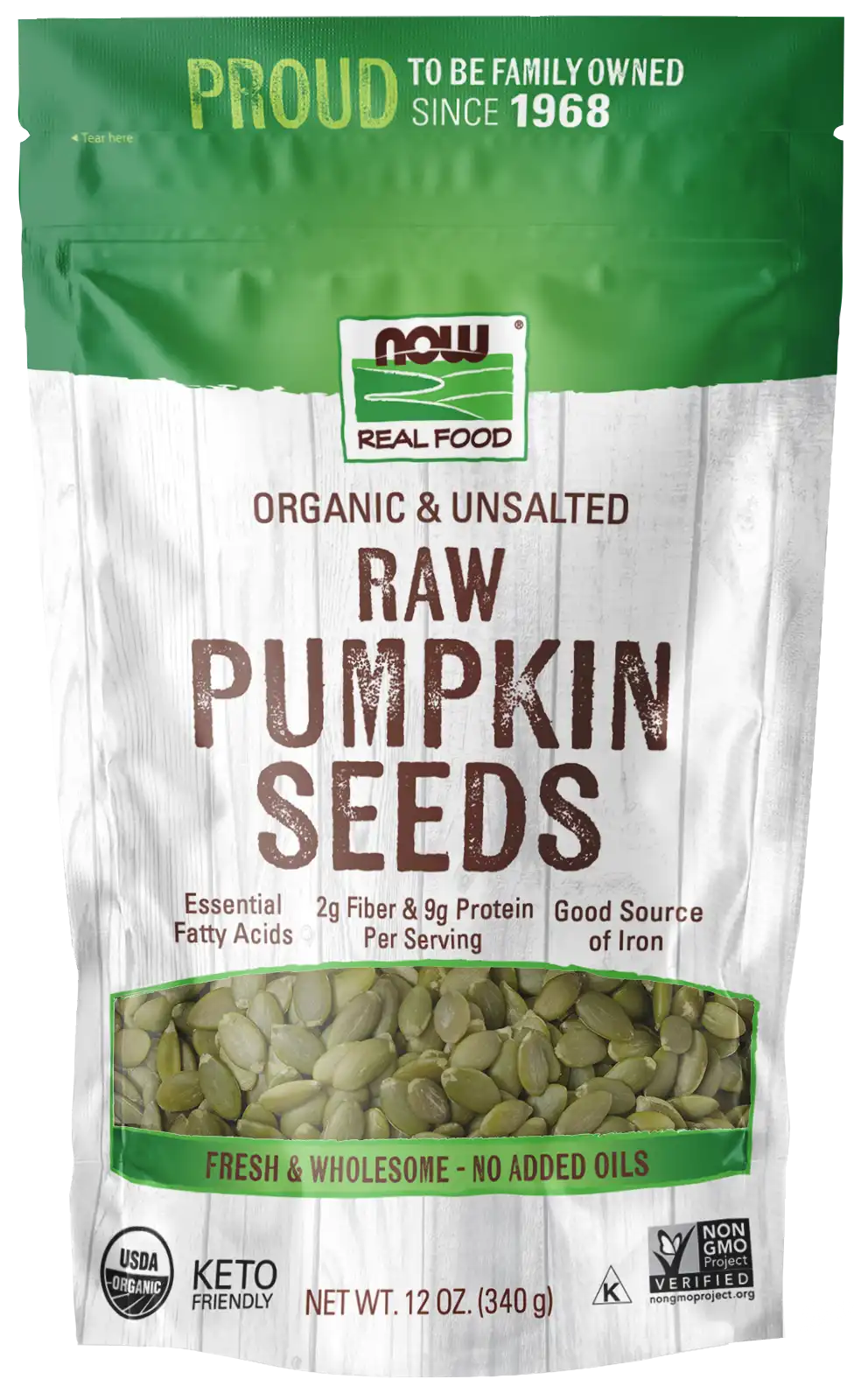 Pumpkin Seeds, Organic, Raw & Unsalted